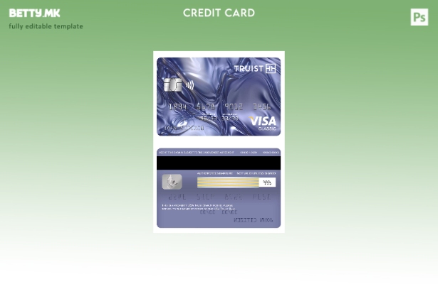 Модерен стил на USA Truist Bank виза класичен шаблон за картичка